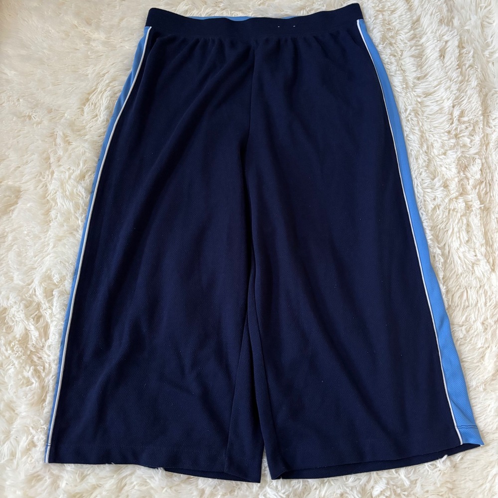 Bobbie Brooks Navy Blue Mesh Wide Leg Athletic Pants Plus Size 1X 16-18